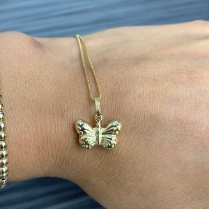 14K NEW GOLD BUTTERFLY PENDANT